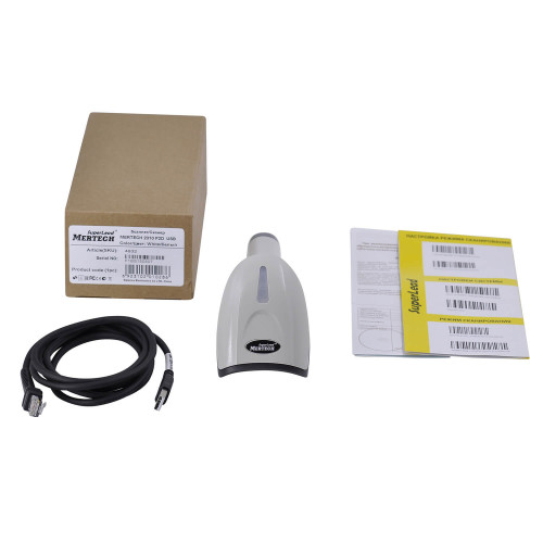 Сымды штрих-код сканері MERTECH 2310 P2D HR SUPERLEAD USB ақ